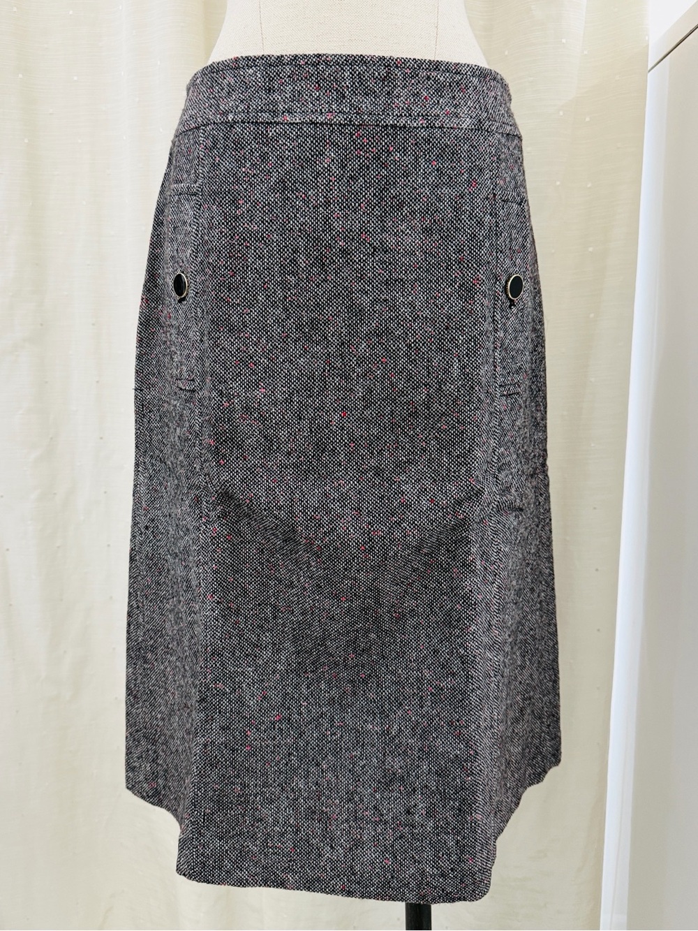Talbots NWT Gray Tweed A-Line Wool Textured Skirt size 6